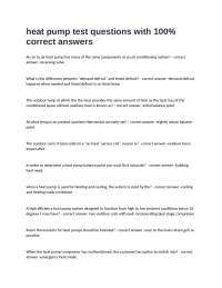 Heat Pump Test Questions and Answers