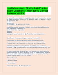 Health Insurance Florida 2-40 Practice Exam Questions