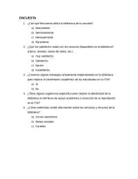 Uso de la Biblioteca en el ITM: Encuesta a Estudiantes de Ingeniería Industrial - Prof. Ga