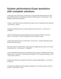 System Performance Exam Questions with Complete Solutions