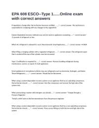 EPA 608 Type 1 Certification Exam Questions and Answers