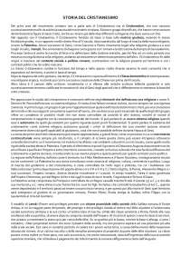 Appunti di Storia del Cristianesimo, lezioni Tessa Canella anno accedemico 2023/2024