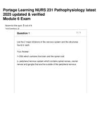 Portage Learning NURS 231 Pathophysiology latest 2025 updated & verified Module 6 Exam