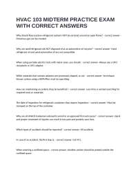 HVAC 103 Midterm Practice Exam with Correct Answers