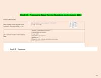 Pneumonia Exam Review Questions and Answers: Week 10