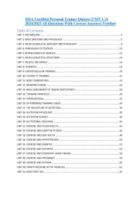 ISSA Certified Personal Trainer Quizzes: Units 1-31