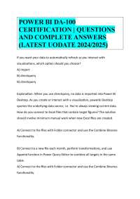 POWER BI DA-100 CERTIFICATION | QUESTIONS AND COMPLETE ANSWERS (LATEST UODATE 2024/2025)