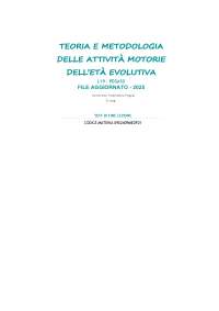 Teoria e Metodologia delle attività motorie dell'età evolutiva - test da 10(0902409MEDF01)
