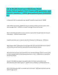 Life & Health Insurance Oklahoma Study Guide: Exam Questions and Answers