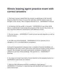 Illinois Leasing Agent Practice Exam with Answers