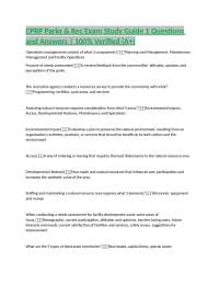 CPRP Parks & Recreation Exam Study Guide: Questions and Answers