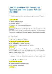 NACE Foundations of Nursing Exam Questions and Answers