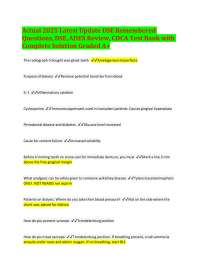 Dental Review Questions and Answers: DSE, ADEX, CDCA