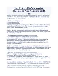 Oxygenation: Questions and Answers for Nursing Students