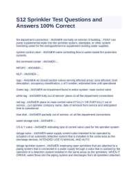S12 Sprinkler Test Questions and Answers 100% Correct