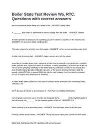 Boiler State Test Review Wa. RTC. Questions with correct answers.