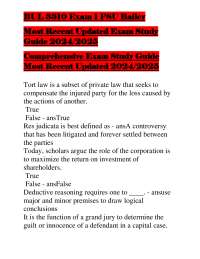 BUL 3310 Exam 1 Study Guide: Tort Law, Corporate Law, and Legal Reasoning