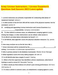 Army License instructors / License Examiners Questions And Answers 2025 Latest update