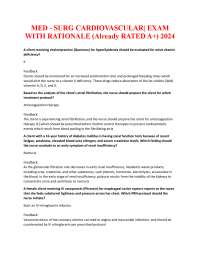 MED-SURG CARDIOVASCULAR Exam with Rationale