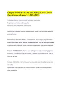 Oregon Pesticide Laws and Safety Latest Exam Questions and Answers 2024/2025