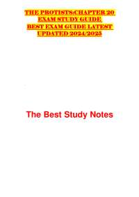 Protists: Chapter 20 Exam Study Guide