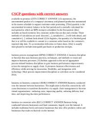 CSCP Questions and Answers: A Guide to Supply Chain Management Concepts