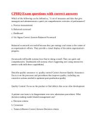 CPHQ Exam Questions and Answers: Healthcare Quality Management