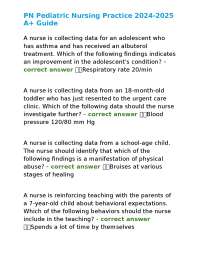 Pediatric Nursing Practice 2024-2025: A+ Guide