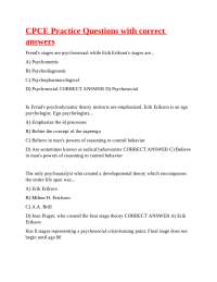 CPCE Practice Questions: Developmental Psychology