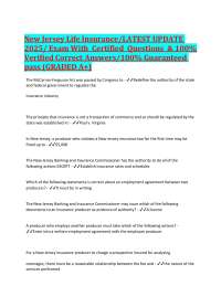 New Jersey Life Insurance Exam: Certified Questions and Answers