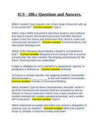 Incident Command System (ICS) - 200.c Questions and Answers