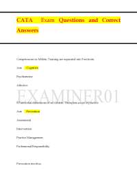 CATA Exam Questions and Correct Answers
