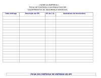 modelo ficha para entrega EPI's