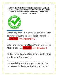 Army License Instructors Exam 2024: Complete Guide with Verified Answers