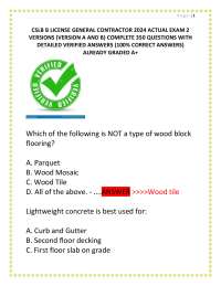CSLB B LICENSE GENERAL CONTRACTOR 2024 ACTUAL EXAM 2  VERSIONS (VERSION A AND B) COMPLETE