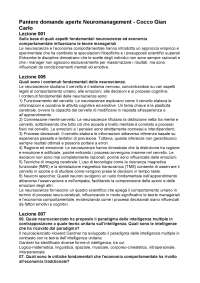 Paniere domande aperte Neuromanagement - Cocco Gian Carlo