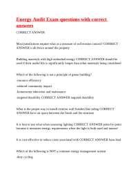 Energy Audit Exam Questions and Answers