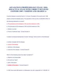 ADVANCED PATHOPHYSIOLOGY EXAM 1 2024- 2025/ACTUAL EXAM WITH CORRECT DETAILED  ANSWERS /100