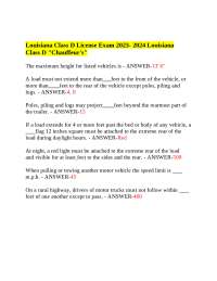 Louisiana Class D License Exam: Questions and Answers