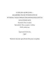 AKSJOLOGIA PRACY SOCJALNJE
