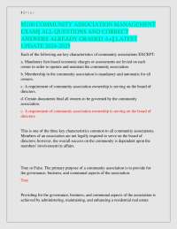 M100 Community Association Management Exam: Questions and Answers