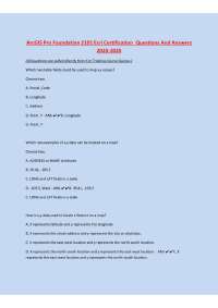 ArcGIS Pro Foundation 2101 Esri Certification Questions And Answers  2024-2025