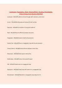 Landscapes, Topography, Water, Streams/Rivers, Flooding, Groundwater,  Global Change Exam