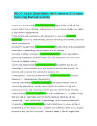 Community Association Management: Exam Questions and Answers