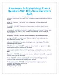 Rasmussen Pathophysiology Exam 1 Questions With 100% Correct Answers 2025..docx