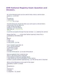 EMR National Registry Exam Questions and Answers