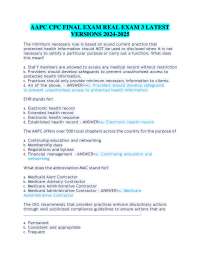 AAPC CPC FINAL EXAM REAL EXAM 3 LATEST VERSIONS 2024-2025