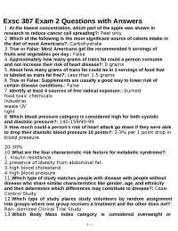 Exsc 387 Exam 2 Questions with Answers: Nutrition, Health, and Disease