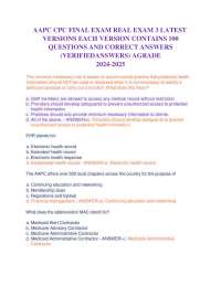 AAPC CPC Final Exam Real Exam 3: Practice Questions and Answers