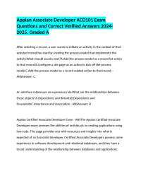 Appian Associate Developer ACD101 Exam Questions and Correct Verified Answers 2024-2025.